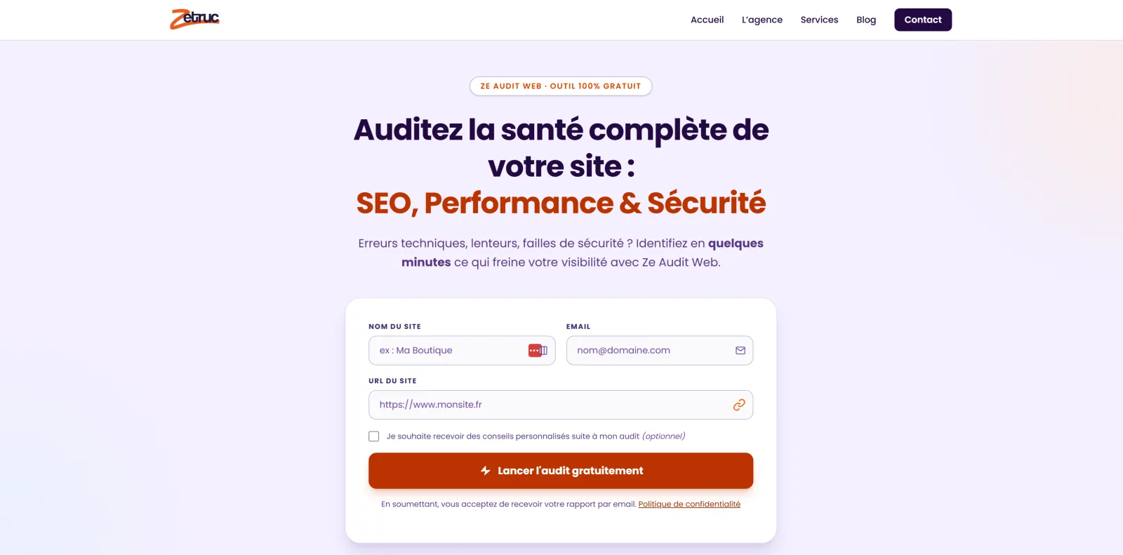 Capture d'écran 1 - Ze Audit - Plateforme d'audit automatisé