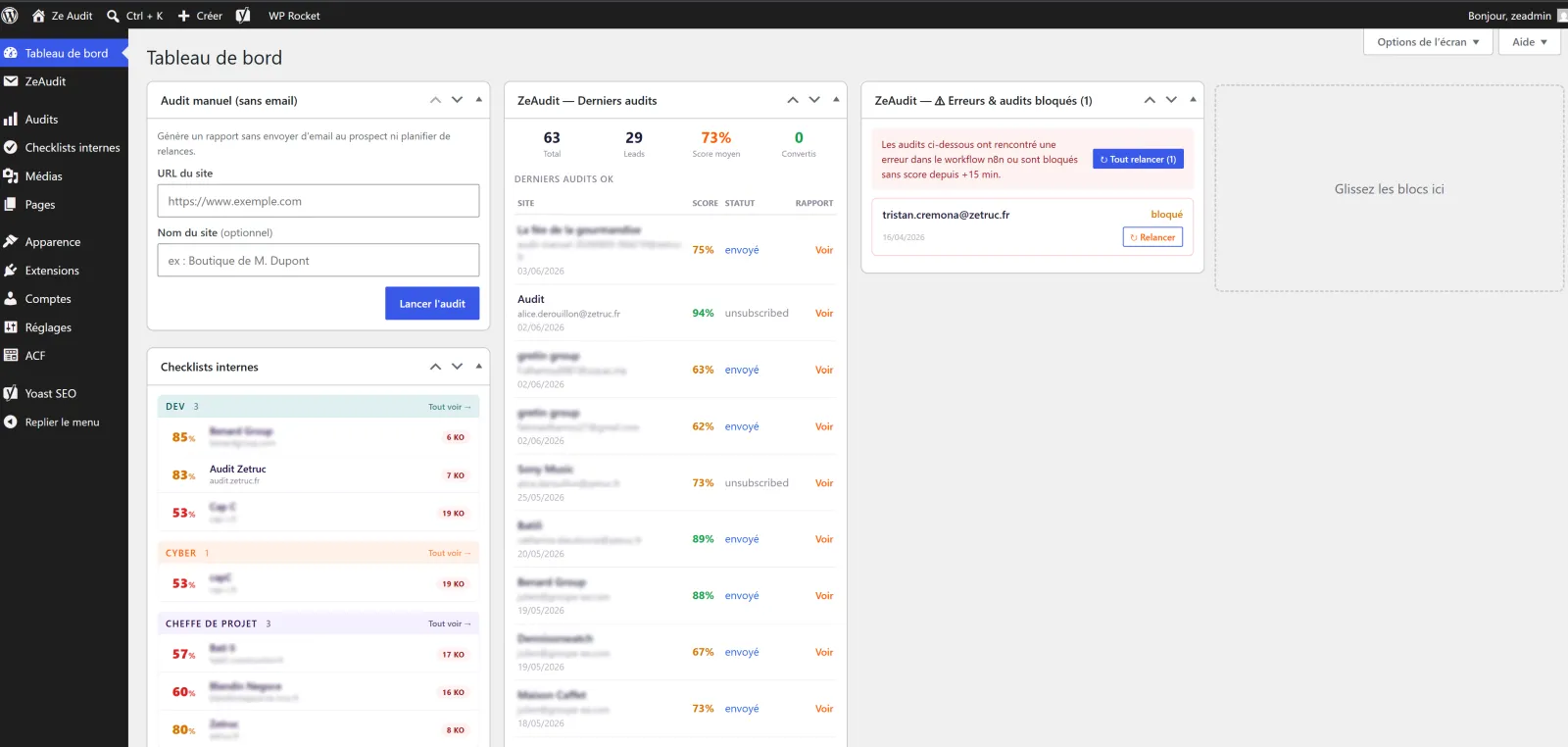 Capture d'écran 2 - Ze Audit - Plateforme d'audit automatisé