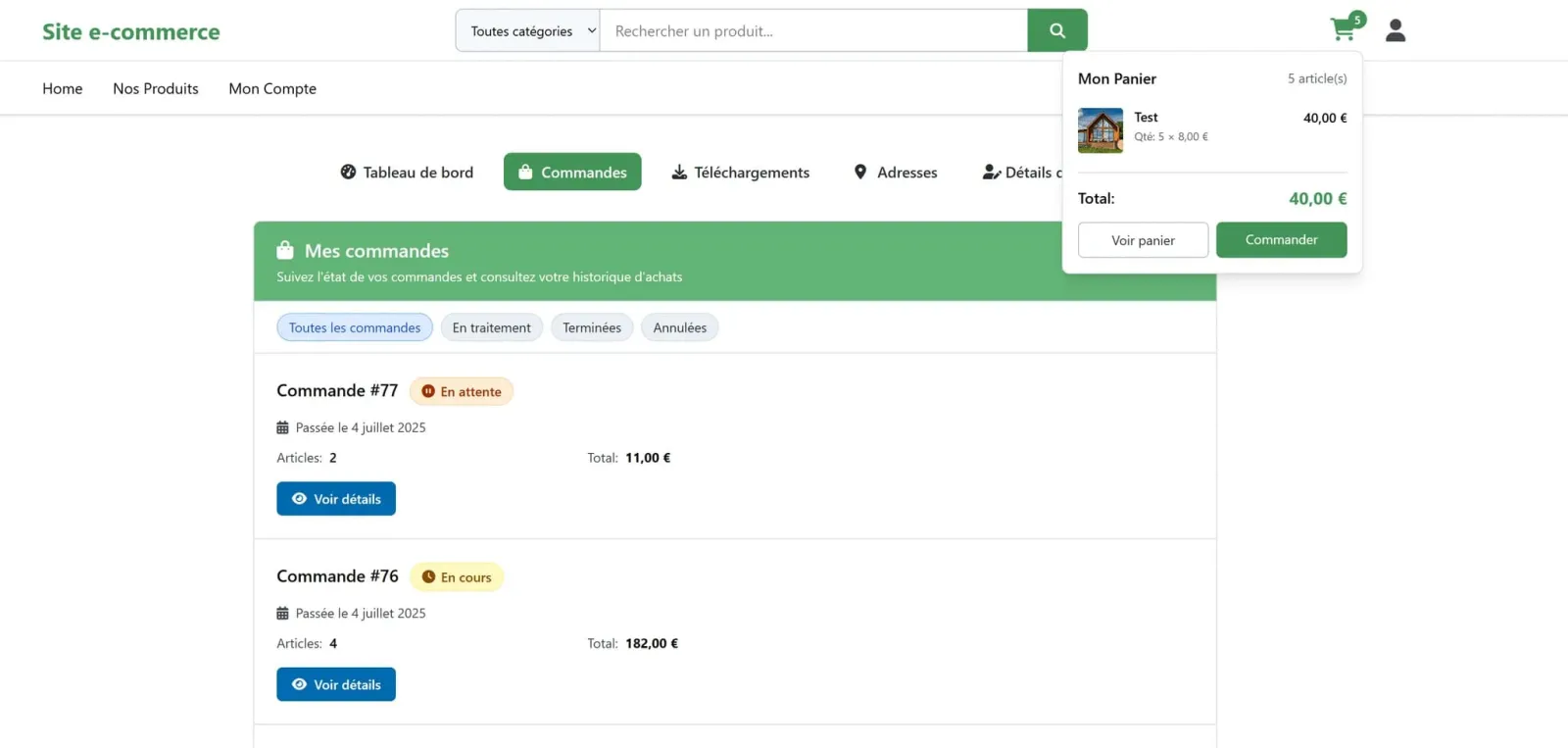 Capture d'écran 1 - Évolution du starter theme - WooCommerce & améliorations